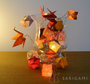 Guirlande lumineuse en origami - Sarigami