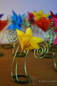 Decoration mariage en origami - fleurs