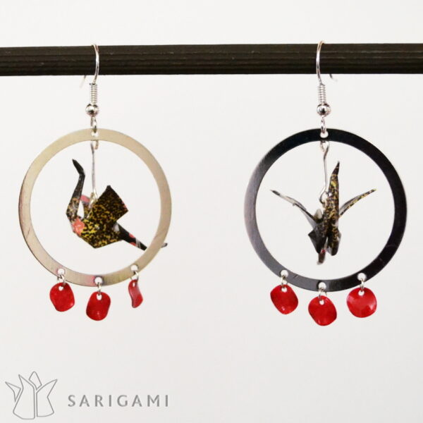 Boucles d'oreilles Chizuko en origami - bijoux de créateurs