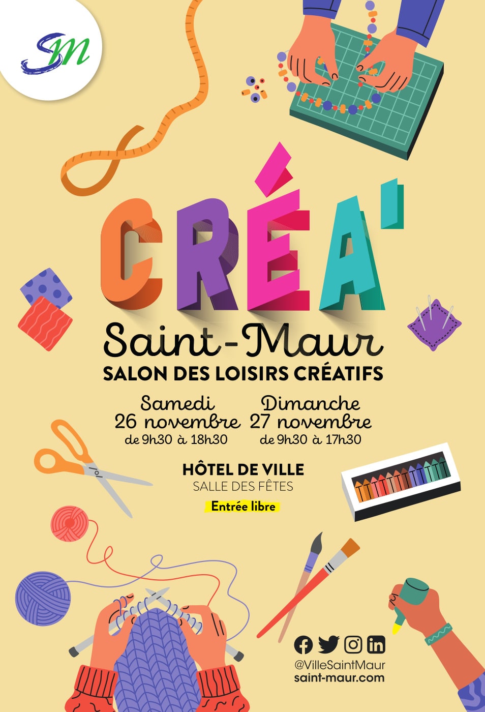 Crea Saint-Maur - salon de loisirs créatifs - les 19 et 20 novembre 2022