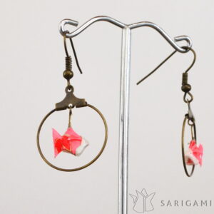 Boucles d'oreilles en origami - Atsuo bronze rose 15evert