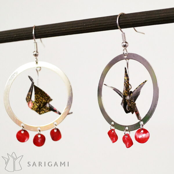 Boucles d'oreilles Chizuko en origami - bijoux de créateurs