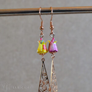 Boucles d'oreilles Haneki en origami - bijoux de créateur
