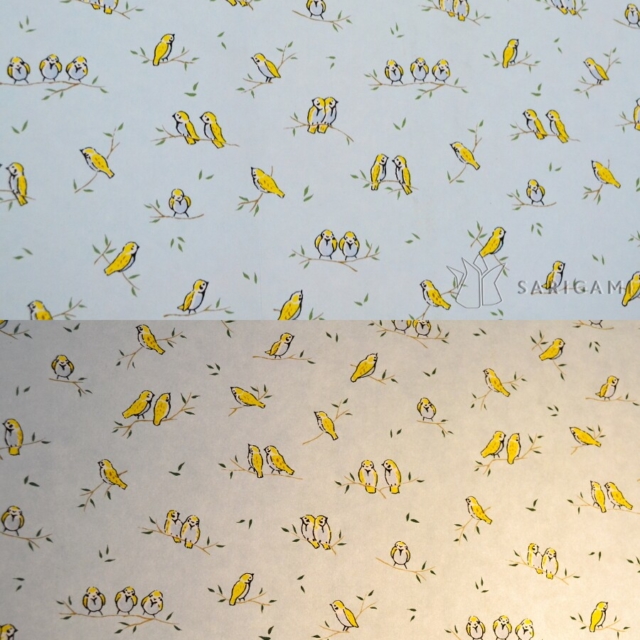 Luminaires chambre d'enfant - Oiseaux jaunes, fond bleu clair