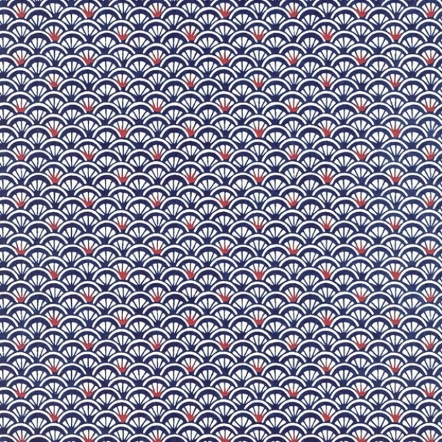Lampe design en papier japonais - Ecailles art déco, bleu et blanc