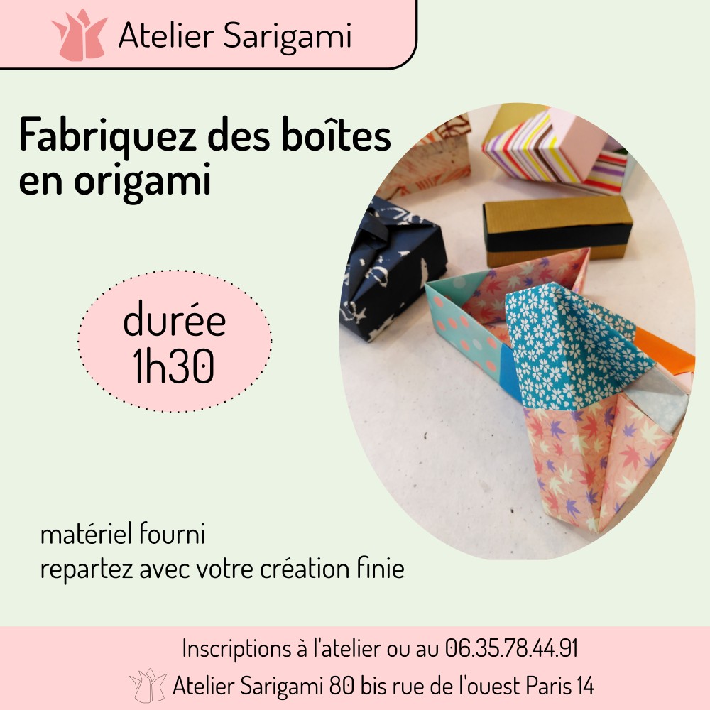 Atelier origami boîtes en papier Paris