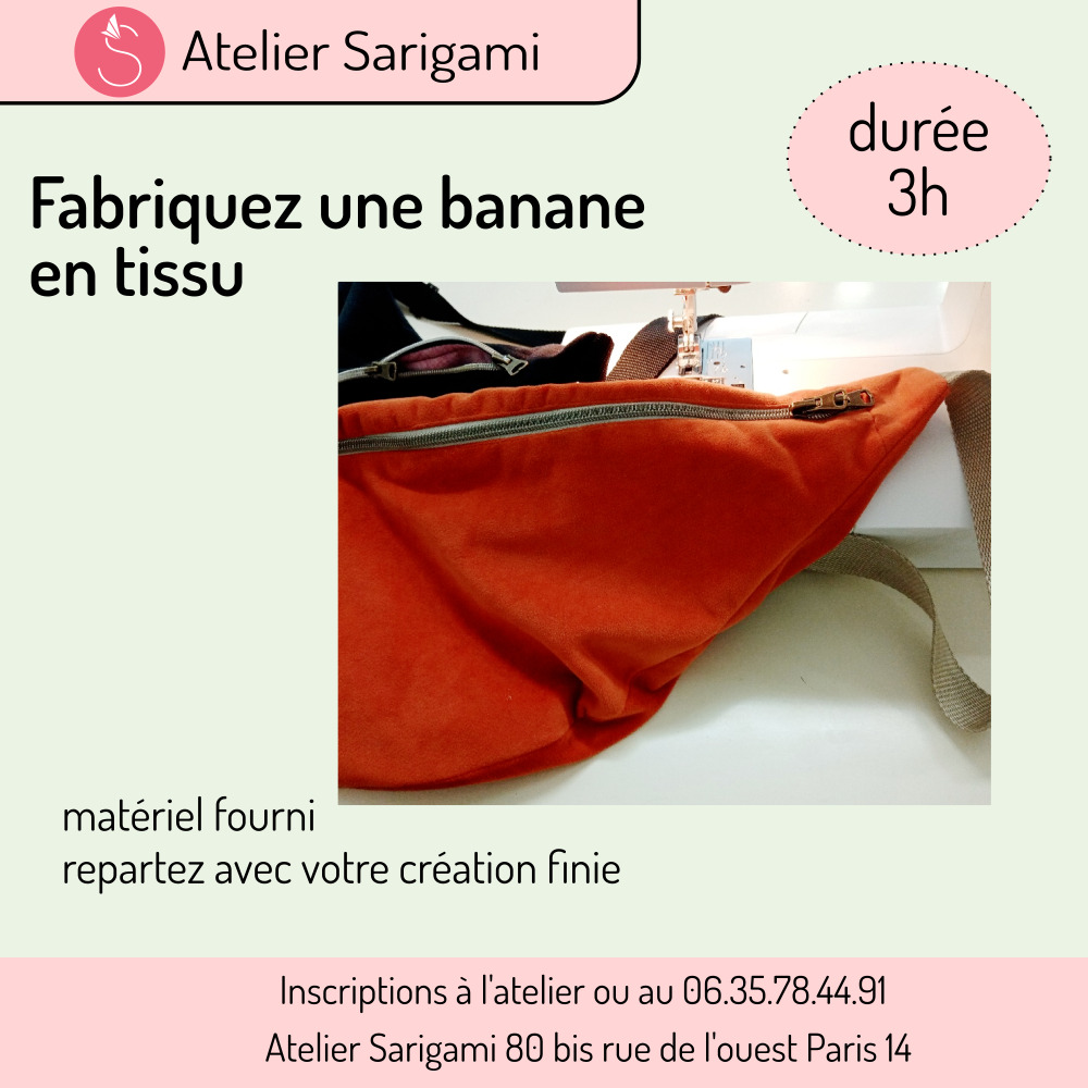 Atelier couture banane en tissu Paris