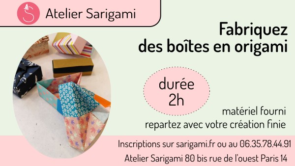 Atelier origami boîtes en papier Paris