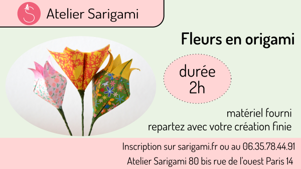 Atelier bouquet de fleurs en origami débutant Paris