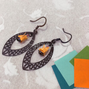 Boucles d'oreilles Ayako en origami - fabrication artisanale