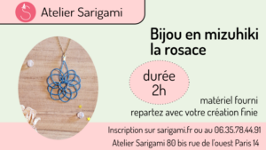 Atelier DIY Paris - bijou mizuhiki rosace