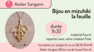 Atelier créatif Paris - créer un bijou en mizuhiki